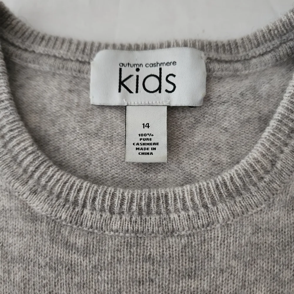 Autumn Cashmere Kids Peace Graphic Sweater in Grey - Picture 3 of 5